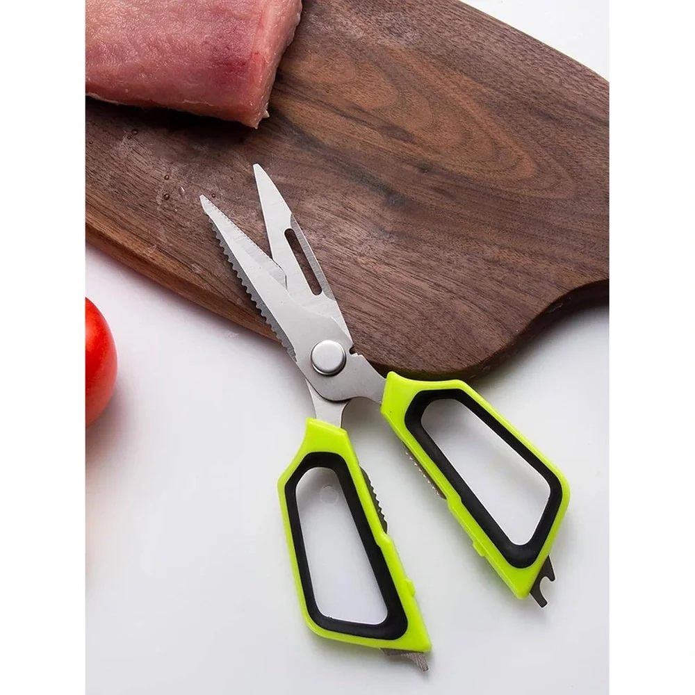 Multi-Purpose Kitchen Shears Stainless Steel Heavy‎ Duty Scissors Neon Green